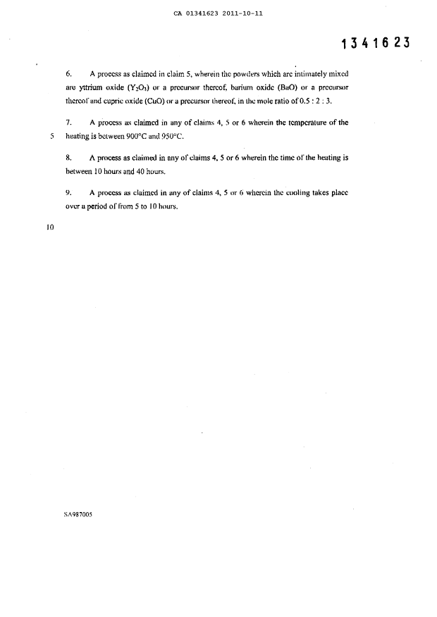 Document de brevet canadien 1341623. Revendications 20111011. Image 2 de 2