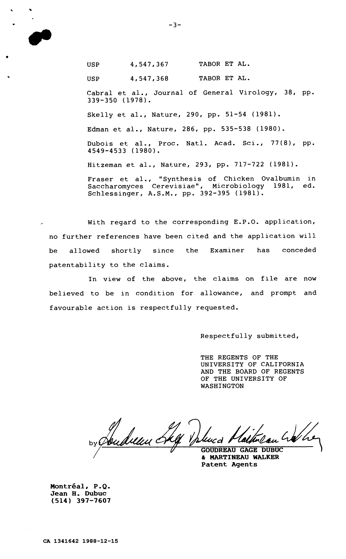 Canadian Patent Document 1341642. Amendment 19881215. Image 3 of 3