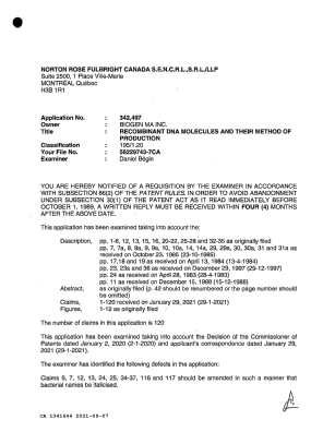 Document de brevet canadien 1341644. Redélivrance 20210907. Image 1 de 4
