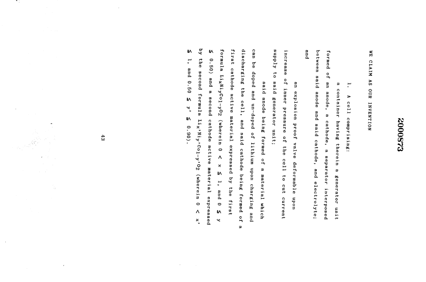 Document de brevet canadien 2000873. Revendications 19940330. Image 1 de 1