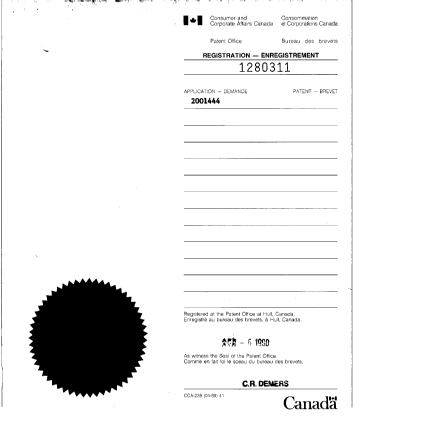 Canadian Patent Document 2001444. Assignment 19891025. Image 11 of 12