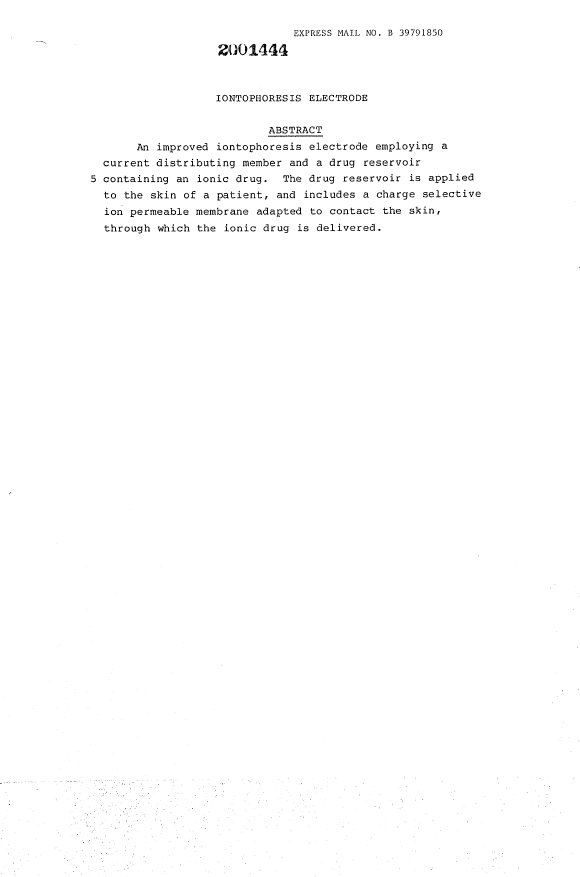 Document de brevet canadien 2001444. Abrégé 19940401. Image 1 de 1