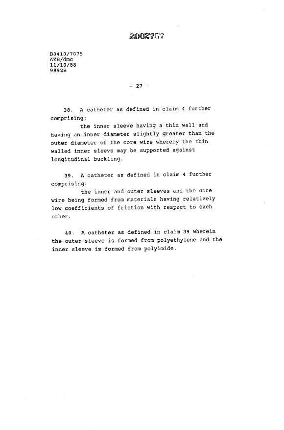 Document de brevet canadien 2002767. Revendications 19900510. Image 11 de 11