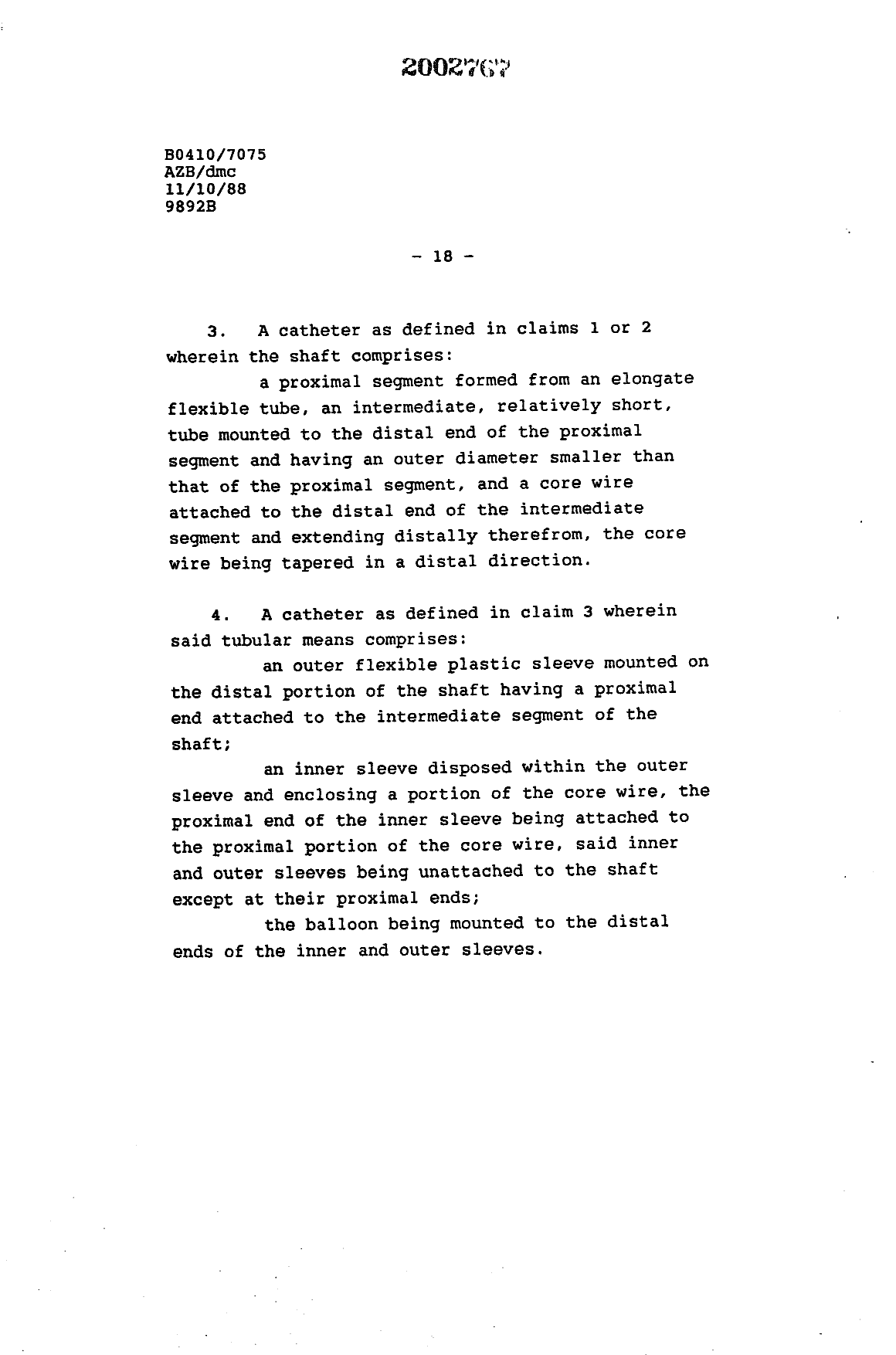 Canadian Patent Document 2002767. Claims 19900510. Image 2 of 11