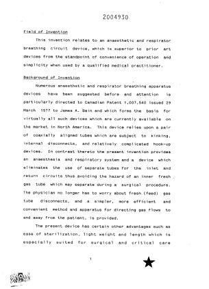 Document de brevet canadien 2004930. Description 19960402. Image 1 de 13