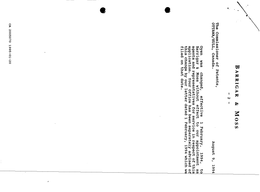 Document de brevet canadien 2005070. Correspondance reliée au PCT 19950120. Image 3 de 3
