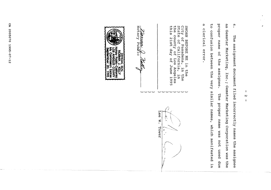 Document de brevet canadien 2005070. Correspondance de la poursuite 19950712. Image 3 de 3