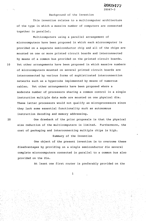 Canadian Patent Document 2009477. Description 19900808. Image 1 of 52