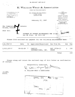 Document de brevet canadien 2011207. Taxes 19970227. Image 1 de 1