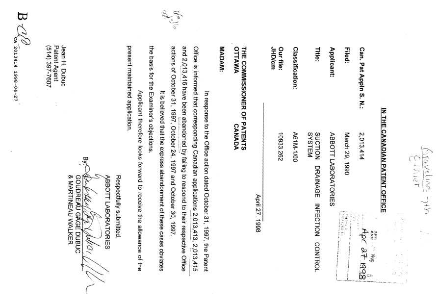 Document de brevet canadien 2013414. Correspondance reliée au PCT 19980427. Image 1 de 1