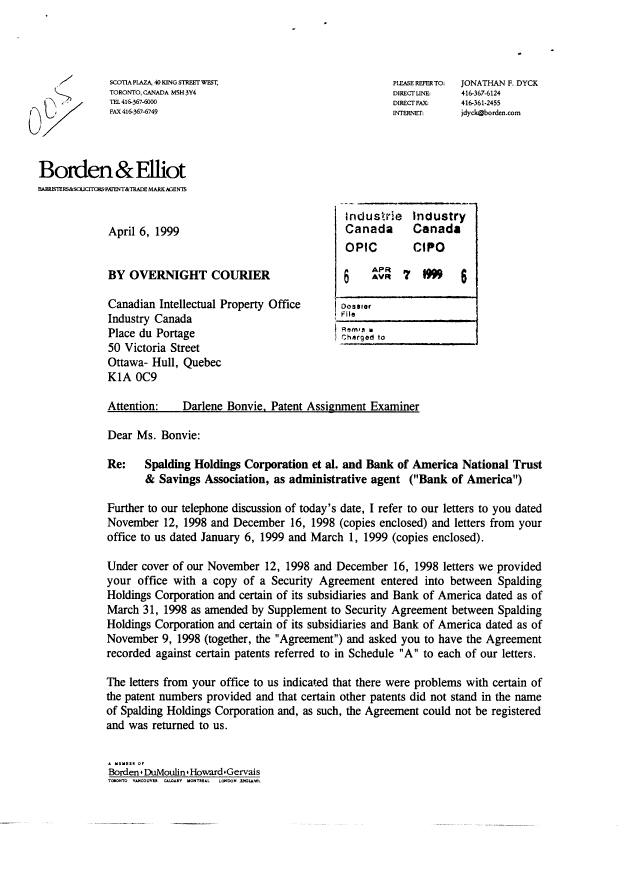 Document de brevet canadien 2013699. Cession 19981207. Image 1 de 138