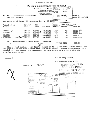 Document de brevet canadien 2016842. Taxes 19970424. Image 1 de 1