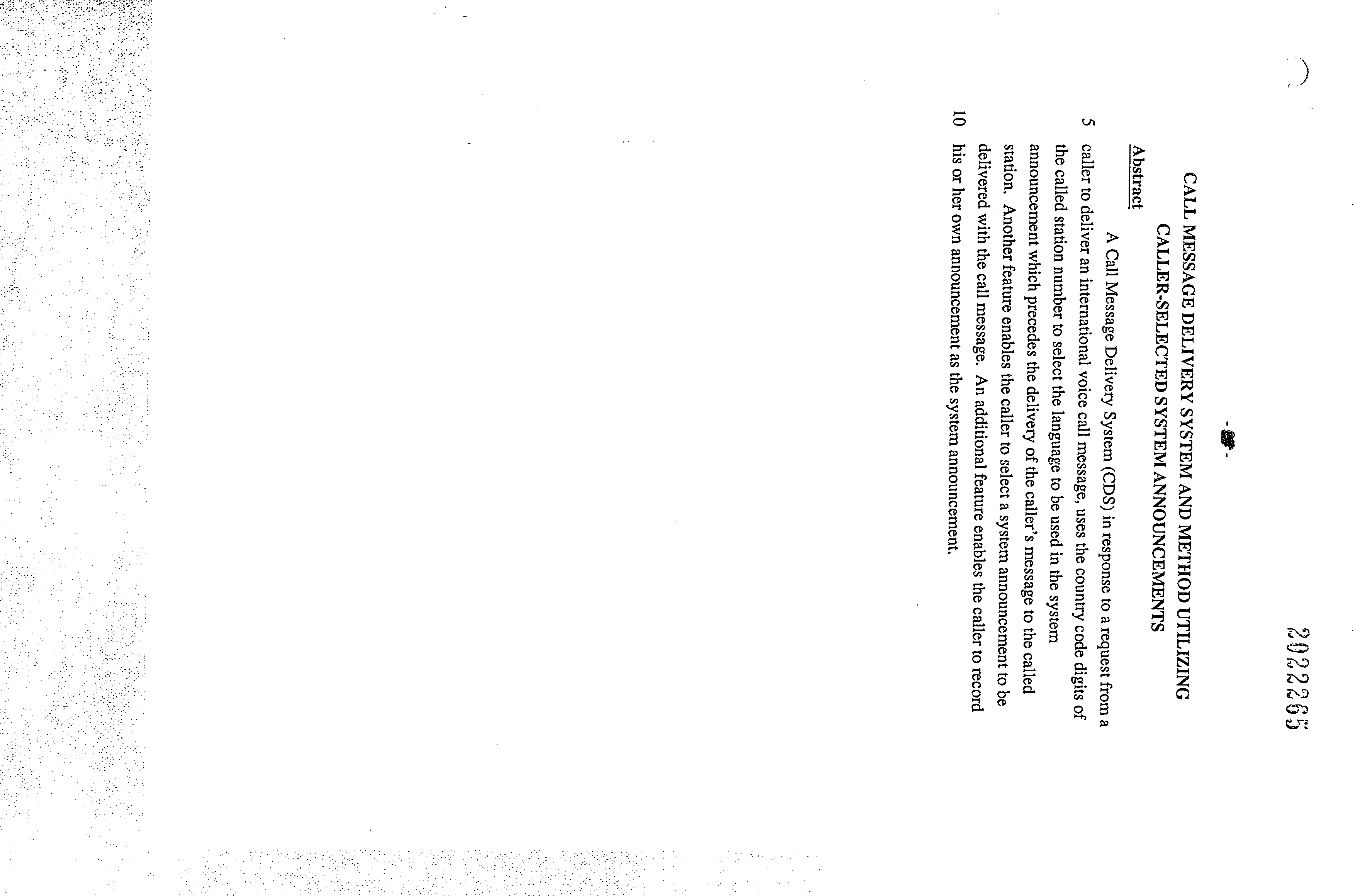 Canadian Patent Document 2022265. Abstract 19961209. Image 1 of 1