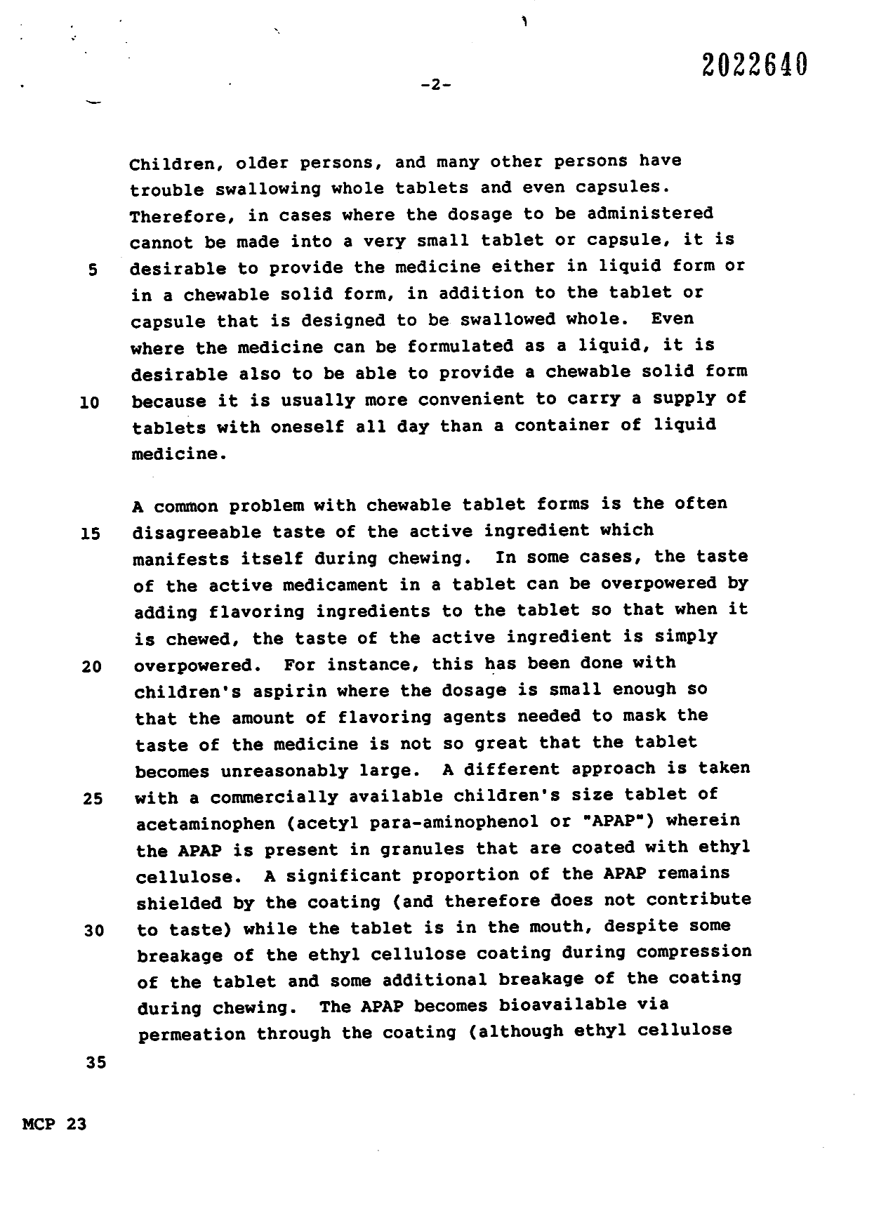Document de brevet canadien 2022640. Description 19961211. Image 2 de 19