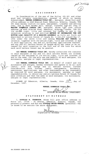 Document de brevet canadien 2026630. Cession 19971206. Image 3 de 3