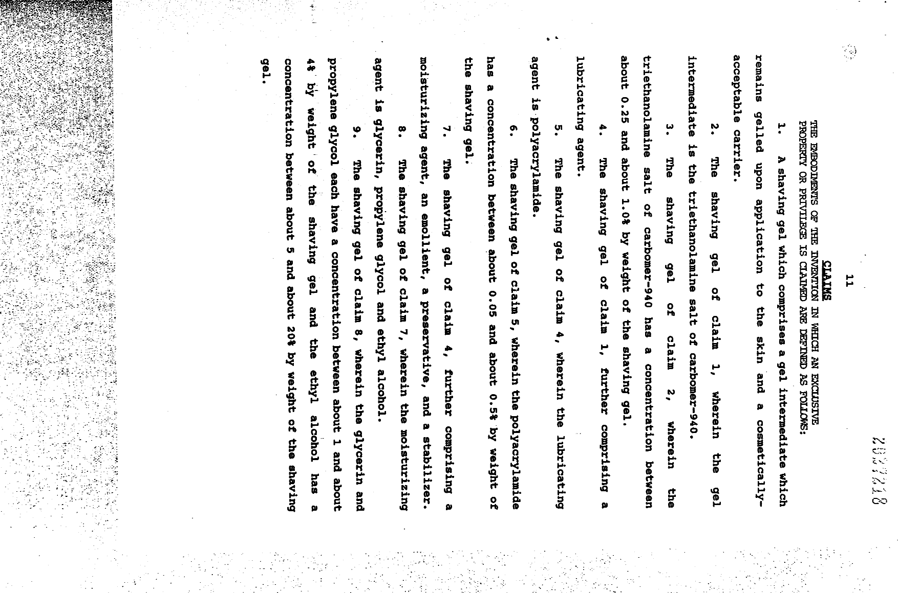 Document de brevet canadien 2027218. Revendications 19961214. Image 1 de 5