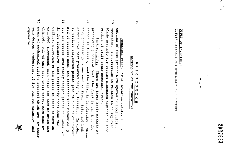 Document de brevet canadien 2027633. Description 19950103. Image 1 de 20