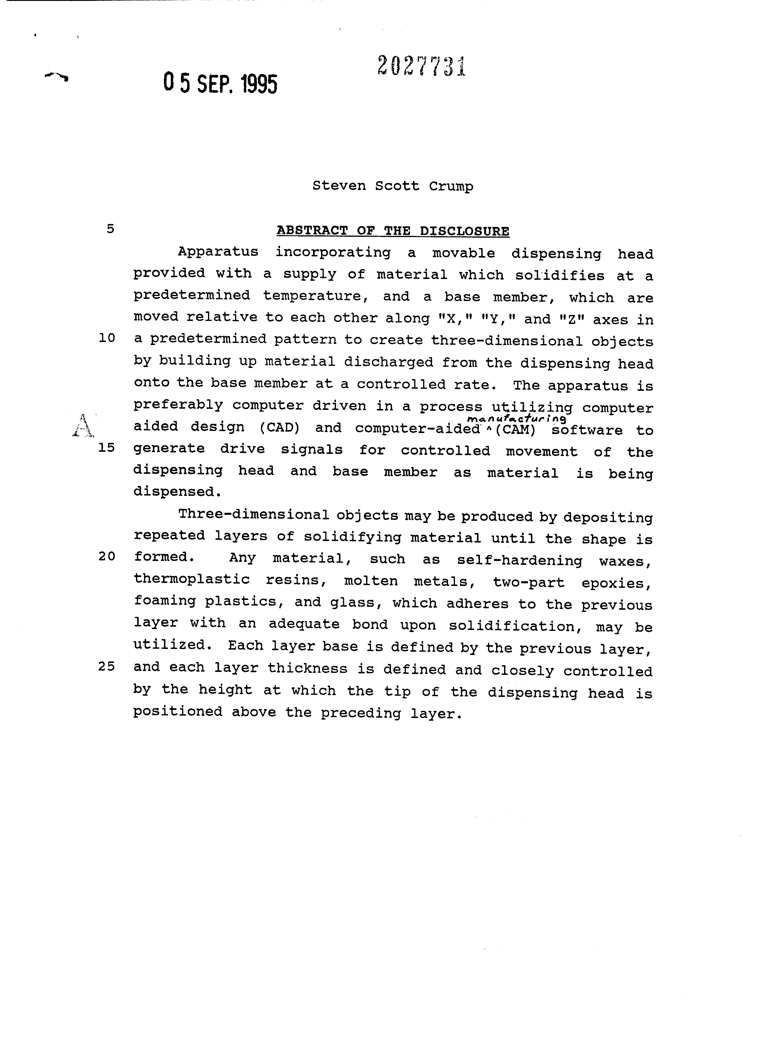 Canadian Patent Document 2027731. Abstract 19950905. Image 1 of 1