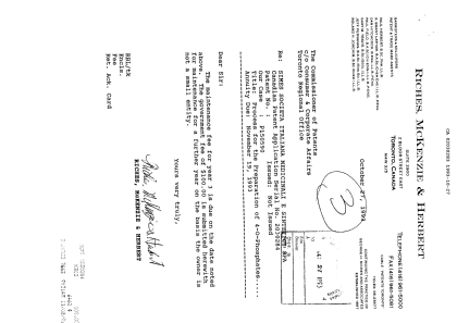 Document de brevet canadien 2030283. Taxes 19931027. Image 1 de 1