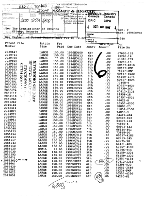 Document de brevet canadien 2030595. Taxes 19961030. Image 1 de 1