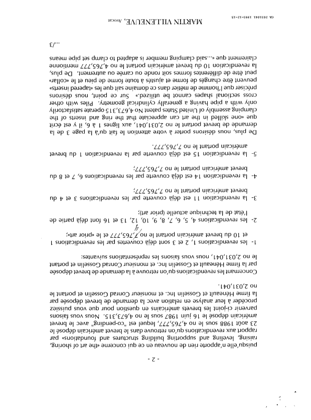 Document de brevet canadien 2031041. Poursuite-Amendment 19921215. Image 2 de 3