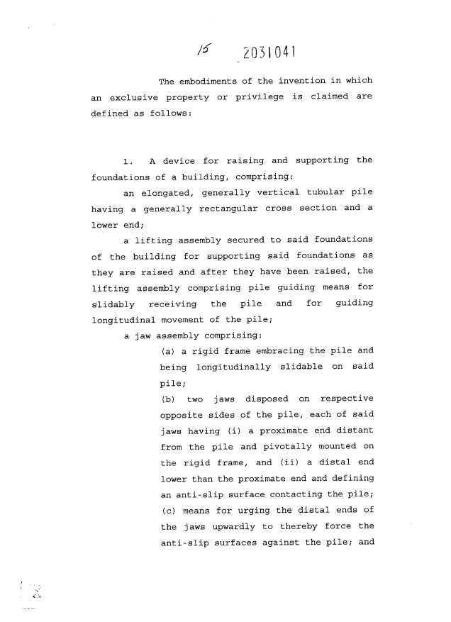 Document de brevet canadien 2031041. Revendications 19960416. Image 1 de 3