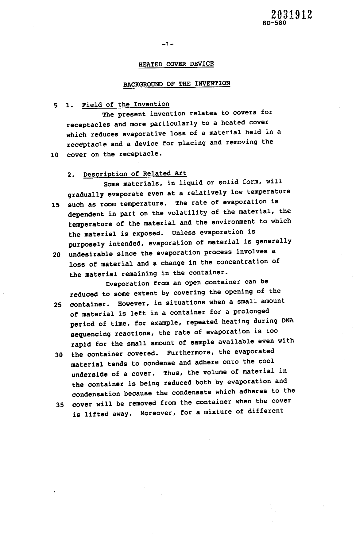 Canadian Patent Document 2031912. Description 19910623. Image 1 of 12