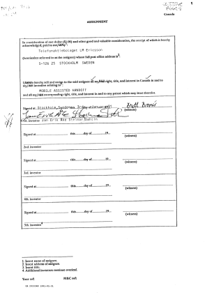 Document de brevet canadien 2033340. Cession 19901231. Image 3 de 3