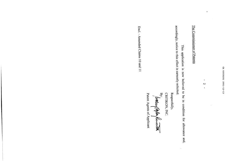Document de brevet canadien 2035251. Poursuite-Amendment 20001213. Image 2 de 4