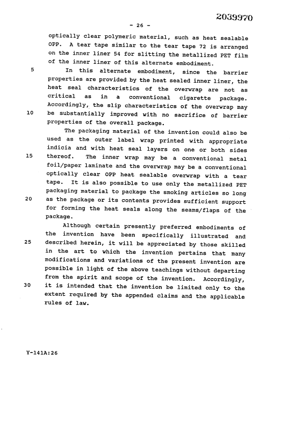 Document de brevet canadien 2039970. Description 19940302. Image 26 de 26