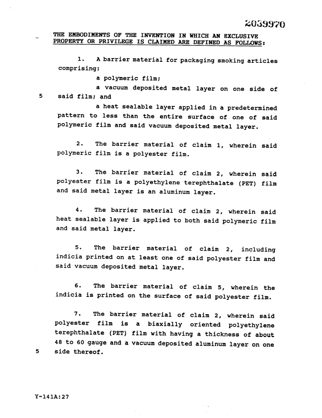 Document de brevet canadien 2039970. Poursuite-Amendment 19940311. Image 2 de 7