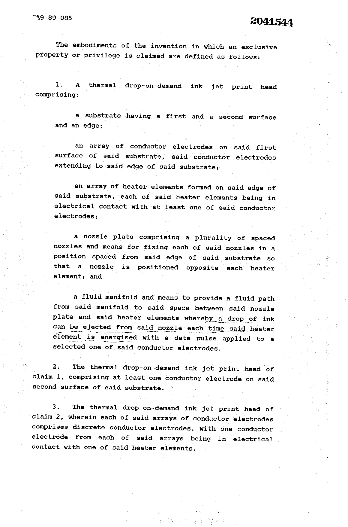 Document de brevet canadien 2041544. Revendications 19931103. Image 1 de 4