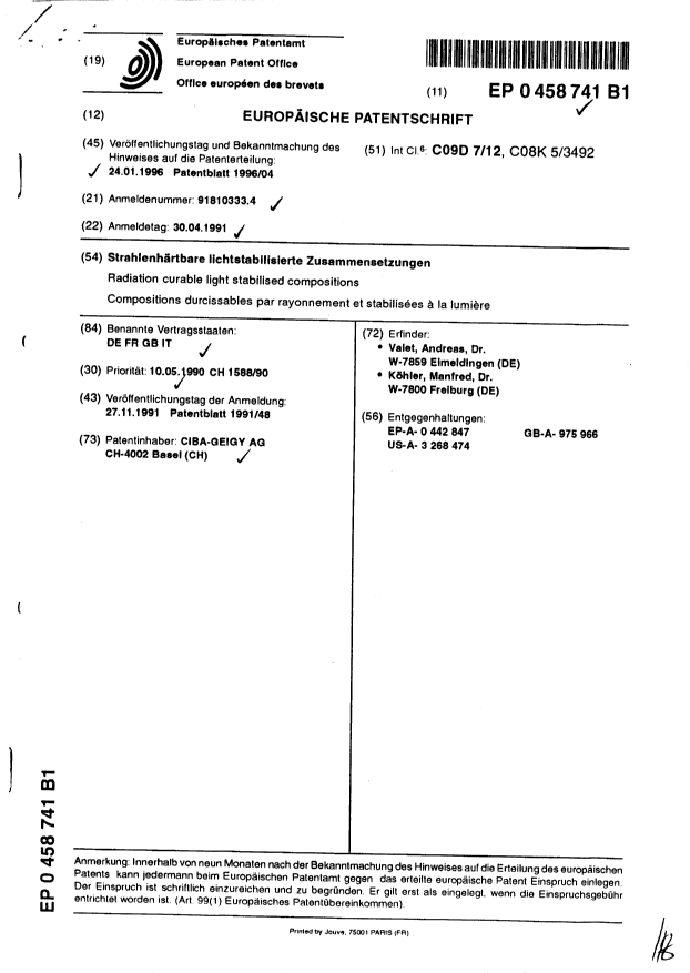 Document de brevet canadien 2042125. Poursuite-Amendment 19971215. Image 3 de 3