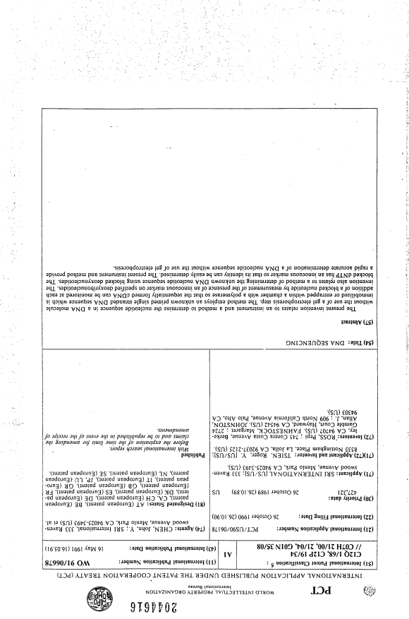 Canadian Patent Document 2044616. Abstract 19910427. Image 1 of 1