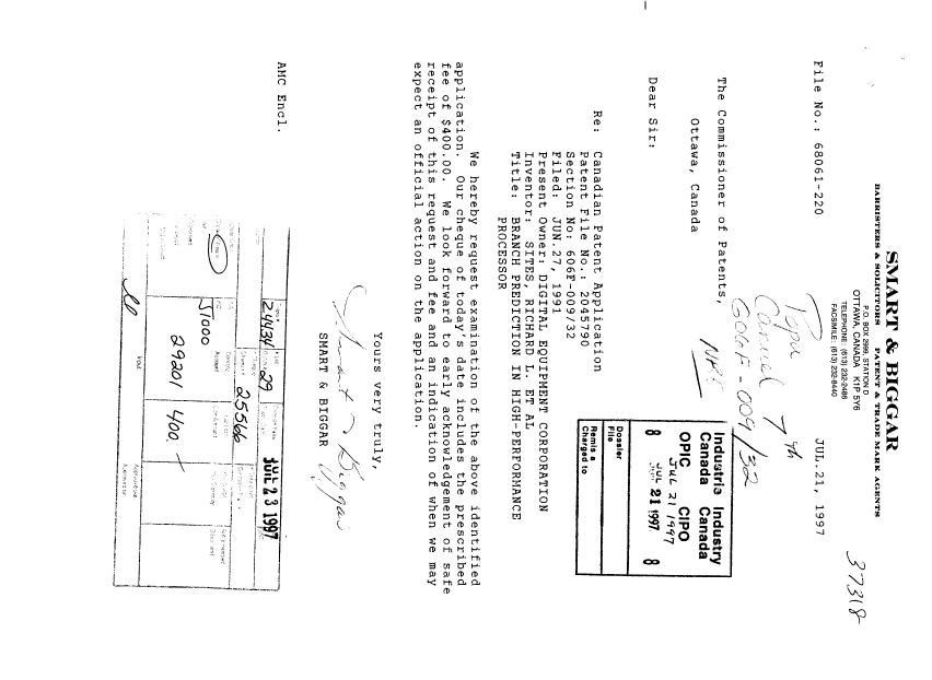 Document de brevet canadien 2045790. Poursuite-Amendment 19970721. Image 1 de 1