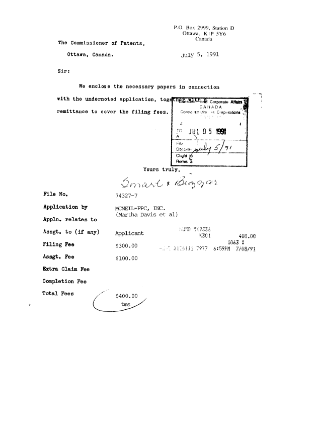 Document de brevet canadien 2046425. Cession 19910705. Image 1 de 8