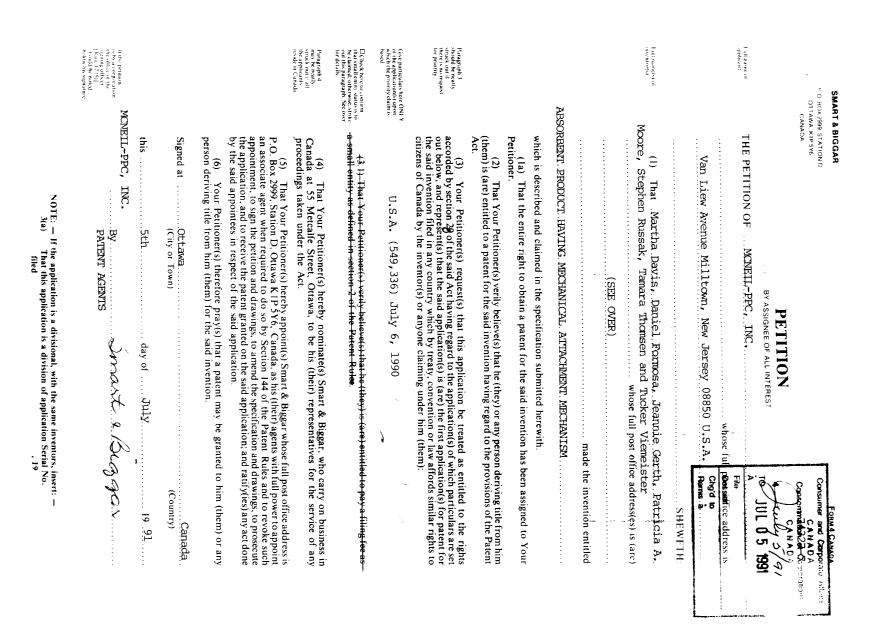 Canadian Patent Document 2046425. Assignment 19910705. Image 2 of 8