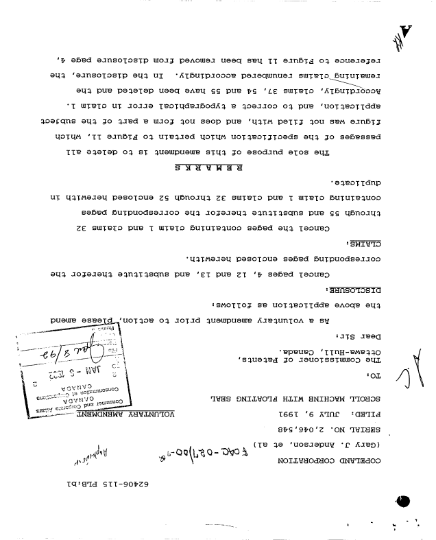 Canadian Patent Document 2046548. Prosecution-Amendment 19980603. Image 1 of 15