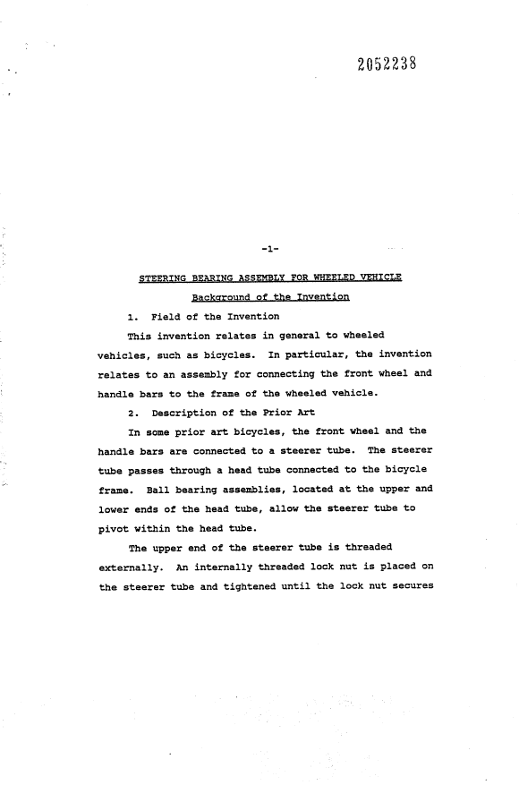 Document de brevet canadien 2052238. Description 19940226. Image 1 de 9