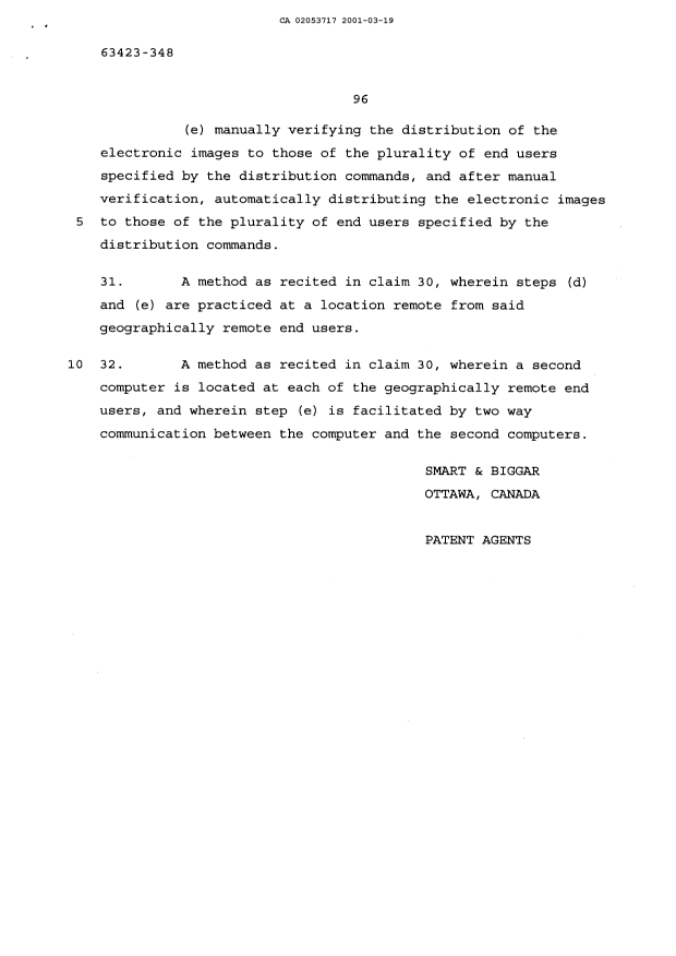 Canadian Patent Document 2053717. Prosecution-Amendment 20010319. Image 13 of 13