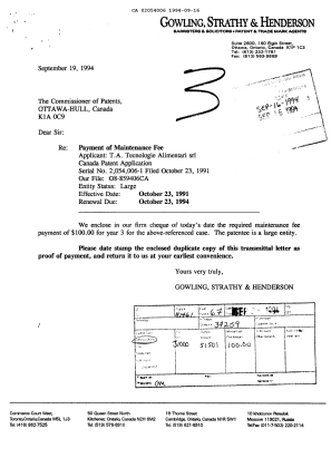 Document de brevet canadien 2054006. Taxes 19940916. Image 1 de 1