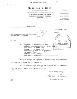 Document de brevet canadien 2054202. Taxes 19930311. Image 1 de 1
