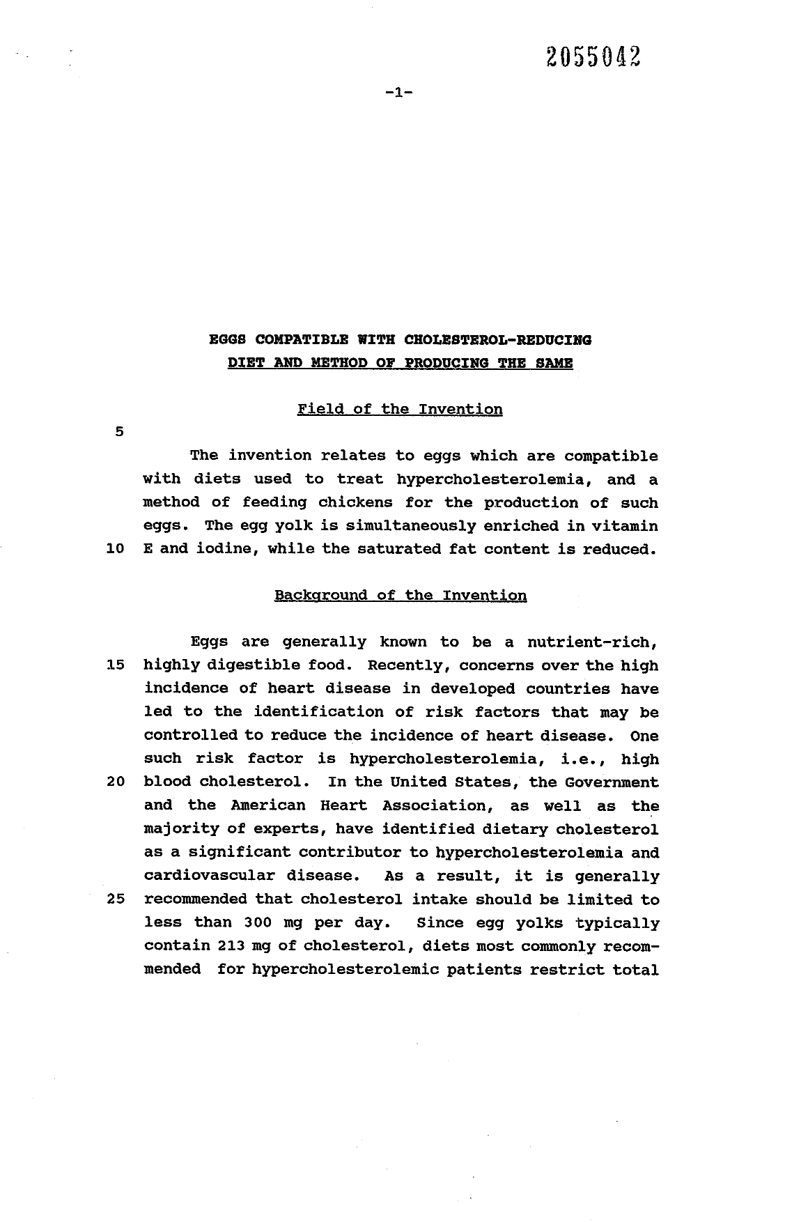 Canadian Patent Document 2055042. Description 19931120. Image 1 of 14