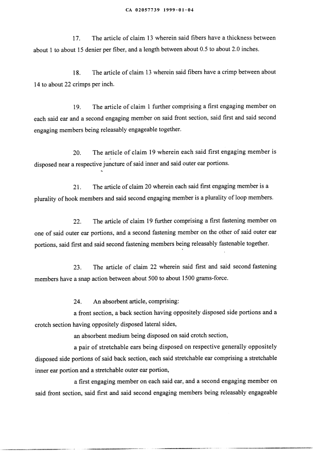 Document de brevet canadien 2057739. Revendications 19981204. Image 3 de 7