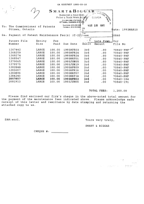 Document de brevet canadien 2057857. Taxes 19930310. Image 1 de 1