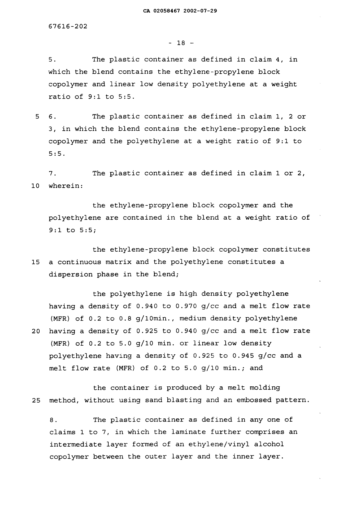 Canadian Patent Document 2058467. Description 20030422. Image 2 of 3