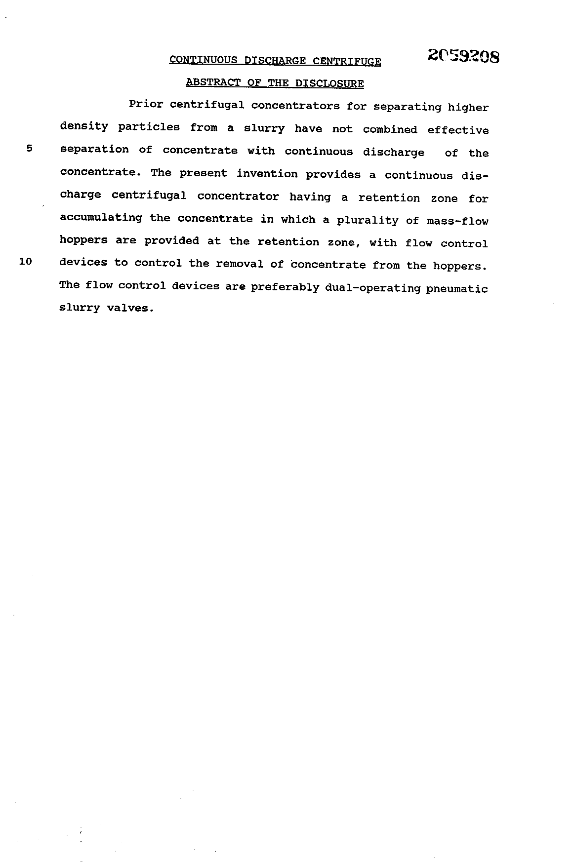 Document de brevet canadien 2059208. Abrégé 19931213. Image 1 de 1
