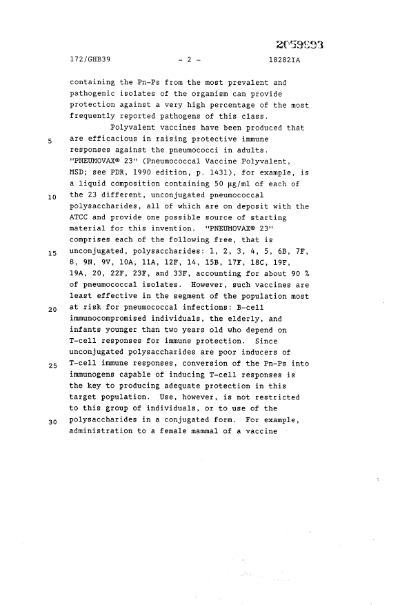 Canadian Patent Document 2059693. Description 20010830. Image 2 of 111