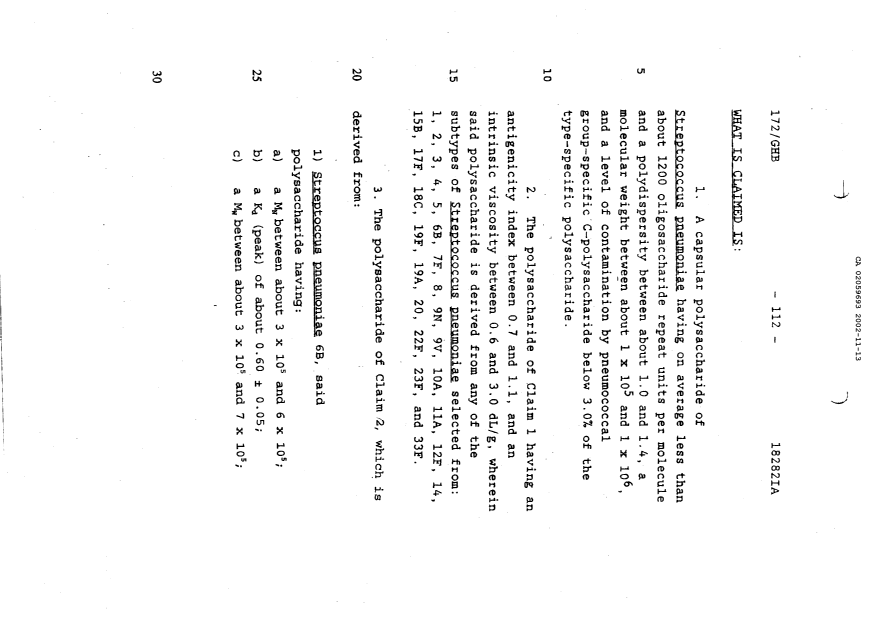 Document de brevet canadien 2059693. Revendications 20021113. Image 1 de 7