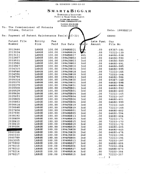 Document de brevet canadien 2060009. Taxes 19931210. Image 1 de 1